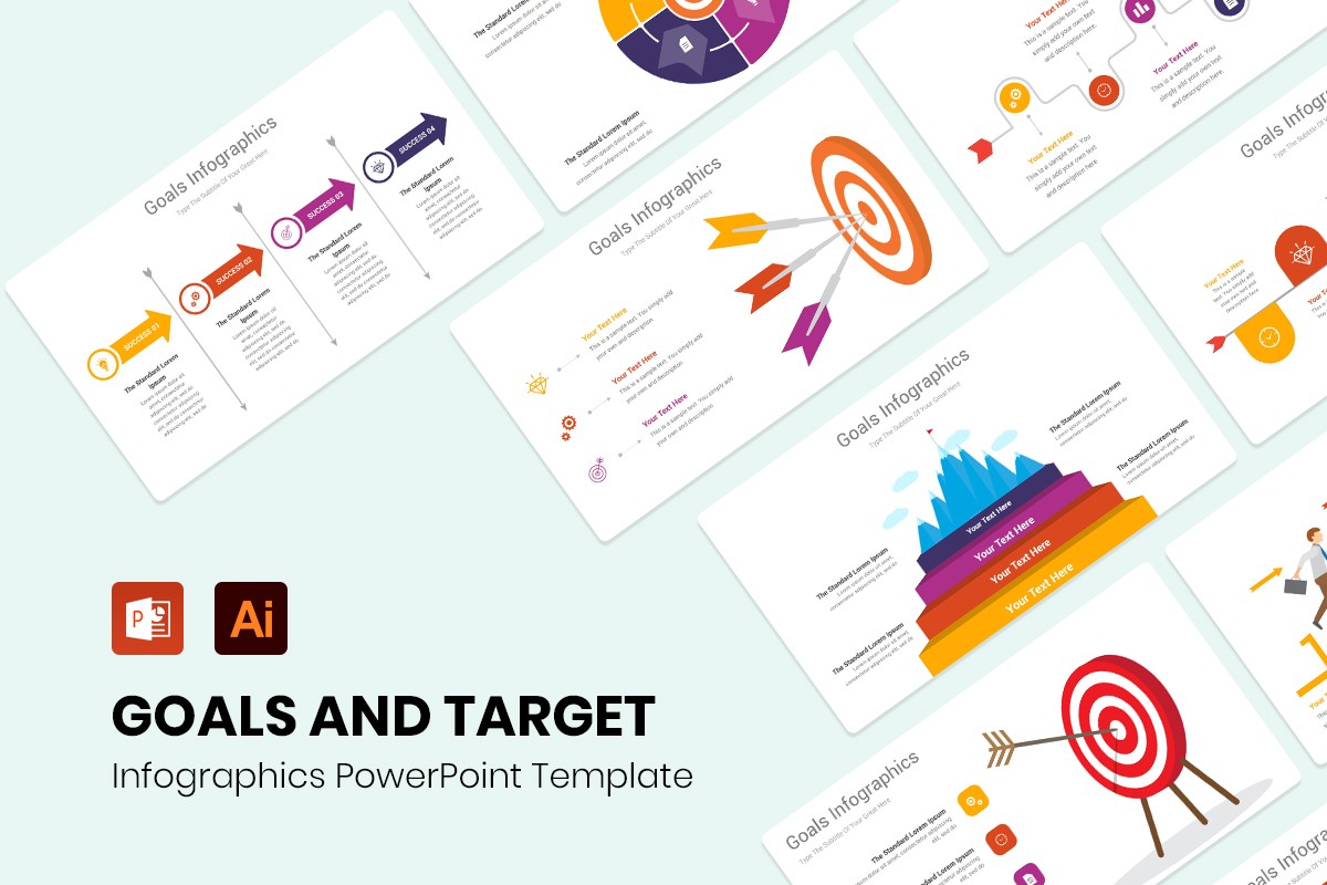 Goals and Target Infographics PowerPoint Template