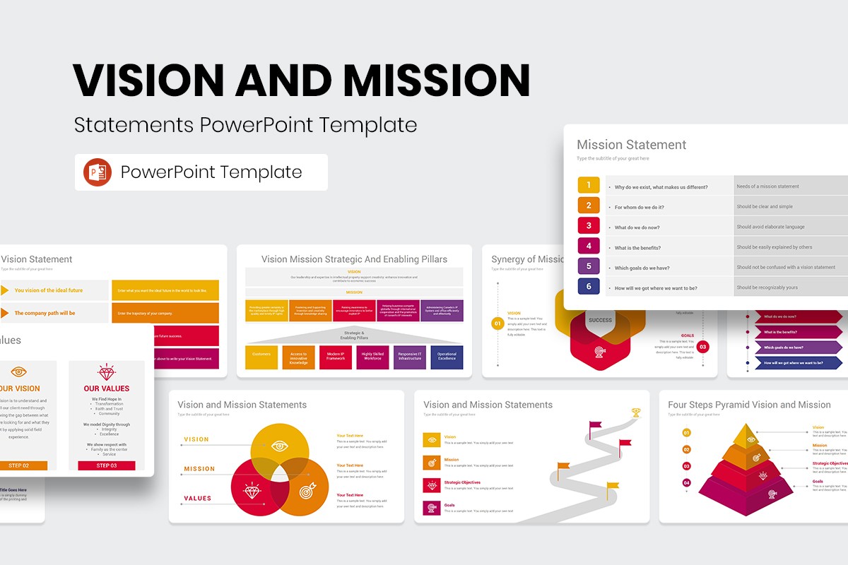 Vision and Mission Statements PowerPoint (PPT) Template